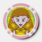 Schattig vrolijk poker chips (Achterkant)