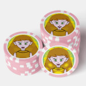 Schattig vrolijk poker chips (Opstapeling)