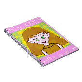 Schattig vrolijk roze notitieboek (Rechterzijde)