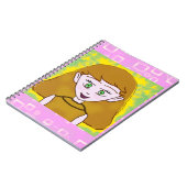 Schattig vrolijk roze notitieboek (Linkerzijde)