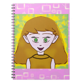 Schattig vrolijk roze notitieboek