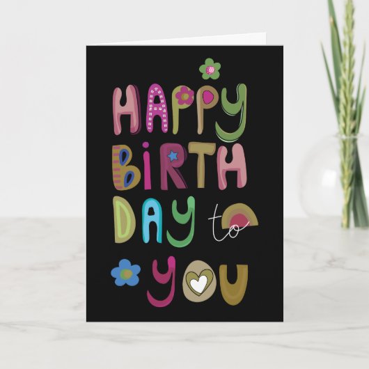 Schattig Vrolijke Gelukkige Verjaardag aan u Kaart (Voorkant)