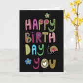 Schattig Vrolijke Gelukkige Verjaardag aan u Kaart (Gele Bloem)