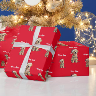 Schattig vrolijke Lab kerstboom puppy hond patroon Cadeaupapier