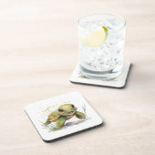 Schattig Vrolijke Tortoise Hard plastiek onderzett Bier Onderzetter (Rechterzijde)