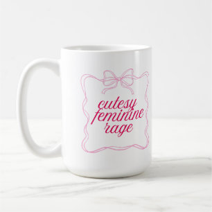 Schattig Vrouwelijke Woede Roze Esthetisch Ontwerp Koffiemok