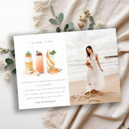 Schattig Vruchtencocktail Blush Oranje Verjaardag  Bedankkaart