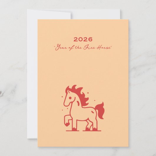 Schattig Vuur Paard Feestdagenkaart (Voorkant)