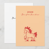 Schattig Vuur Paard Feestdagenkaart (Voorkant / Achterkant)