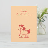 Schattig Vuur Paard Feestdagenkaart (Staand voorkant)