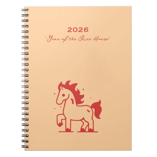 Schattig Vuur Paard Notitieboek (Voorkant)