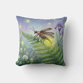 Schattig vuurvliegje en bloemen Kleine insecten Kussen