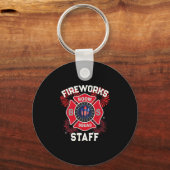Schattig vuurwerk personeel patriottische 4 juli t sleutelhanger (Voorkant)