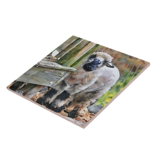 Schattig Wallis Cross Lamb Tegeltje (Zijkant)