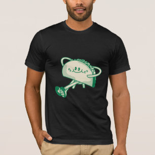 Schattig Wandelend Groen Taco Mascotte Karakter T-shirt