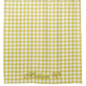 Schattig Warm Geel Gingham Patroon Douchegordijn (Voorkant)