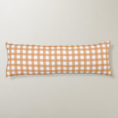 Schattig warm oranje gingham patroon lichaamskussen (Achterkant)