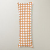 Schattig warm oranje gingham patroon lichaamskussen (Voorkant Verticaal)