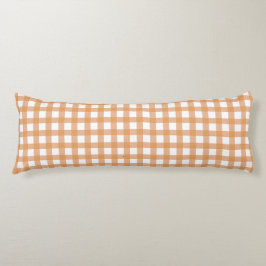 Schattig warm oranje gingham patroon lichaamskussen
