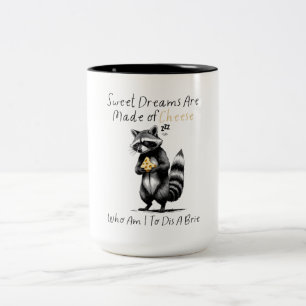Schattig Wasbeer Brie Spel Zoete Kaas Eet Quote Tweekleurige Koffiemok