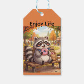 Schattig Wasbeer Eet Aardbeien Donut | Personalise Cadeaulabel (Voorkant)