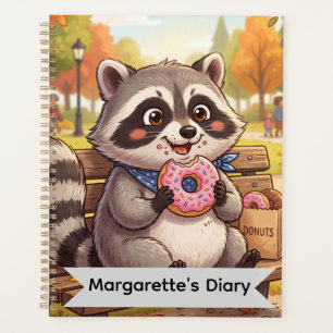 Schattig Wasbeer Eet Aardbeien Donut   Personalise Planner