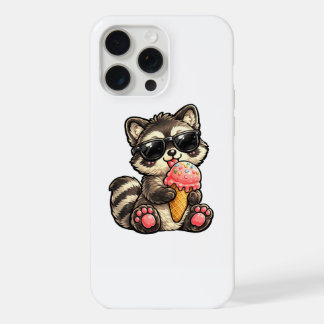 Schattig Wasbeer Met Ijs En Zonnebril iPhone 15 Pro Max Case