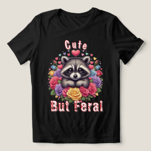 Schattig Wasbeer met Kleurrijke Bloemen en Harten Tri-Blend Shirt