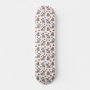 Schattig wasbeer met watermeloen persoonlijk skateboard