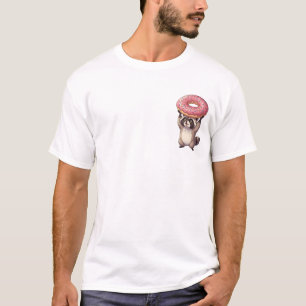 Schattig Wasbeer Tilt Reus Donut Met Roze Glazuur  T-shirt