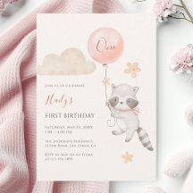 Schattig Wasbeer Vliegend Ballon Meisje Eerste Ver