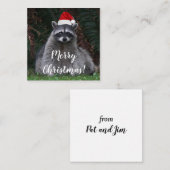 Schattig Wasbeertje met Rode Kerstmanhoed Notitiekaartje (Voorkant / Achterkant)