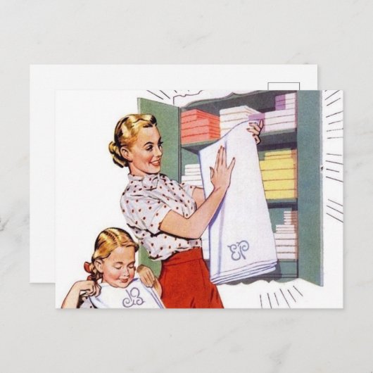 schattig  wasgoed briefkaart (Voorkant / Achterkant)