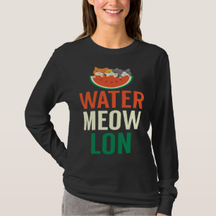 Schattig Water Meow Leon Meloen Met Katten Meloen T-shirt