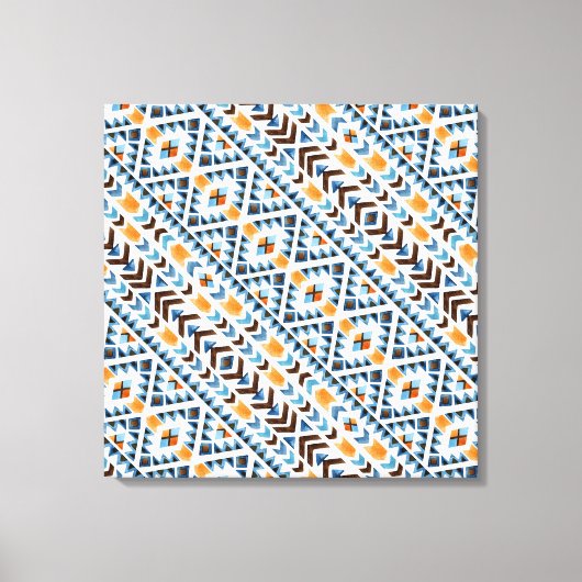 Schattig watercolor aztekenpatroon canvas afdruk (Voorkant)