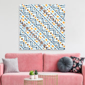 Schattig watercolor aztekenpatroon canvas afdruk (Insitu (Woonkamer))