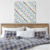 Schattig watercolor aztekenpatroon canvas afdruk (Insitu (Slaapkamer))