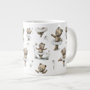 Schattig watercolor balletbeerontwerp in tutu's grote koffiekop