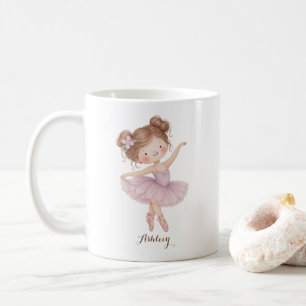 Schattig watercolor balletmeisje met naam koffiemok