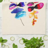 Schattig watercolor bloemendesign theedoek (Gevouwen)
