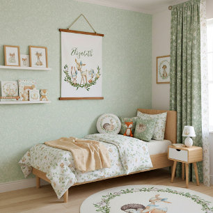 Schattig watercolor hertje baby   hangend wandkleed