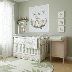 Schattig watercolor hertje baby wandkleed