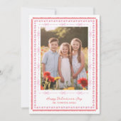 Schattig watercolor kader harten linten foto Valen Feestdagenkaart (Voorkant)