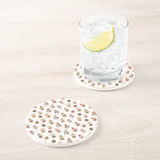 Schattig watercolor Kerstpatroon - Elfen Pinguïns Zandsteen Onderzetter