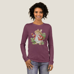 Schattig Watercolor Konijn met Aardbeien Tri-Blend Shirt