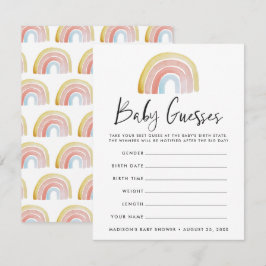 Schattig Watercolor Regenboog Baby Shower Raden Sp