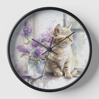 SCHATTIG WATERCOLOR TABBY POESJE MET SERINGEN