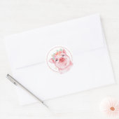 Schattig Watercolor Varken Ronde Sticker (Envelop)
