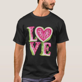 Schattig watermeloen liefdeshart ontwerp t-shirt