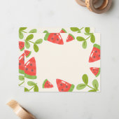 Schattig watermeloen patroon notitiekaartje (Voorkant / Achterkant in situ)